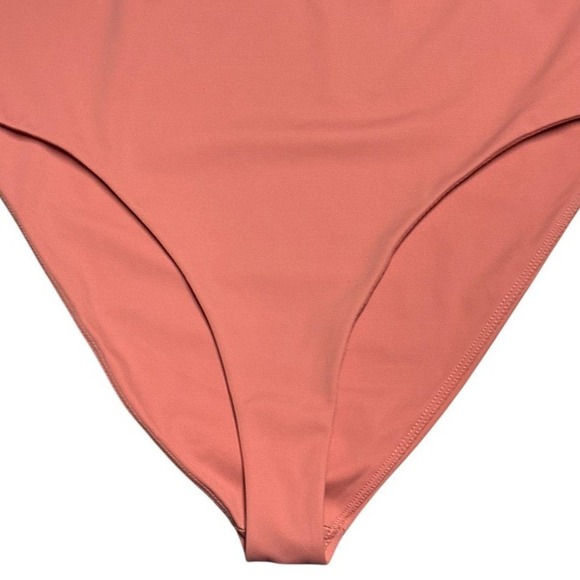 NWT Wilfred Bodysuit Swimsuit Tie Front Large Melon Blush Rose - Picture 5 of 13